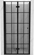 Mexen Mist-F Duschfaltwand links 120 cm, schwarzes Gitter, schwarz - 8A6-120-000-70-77-L