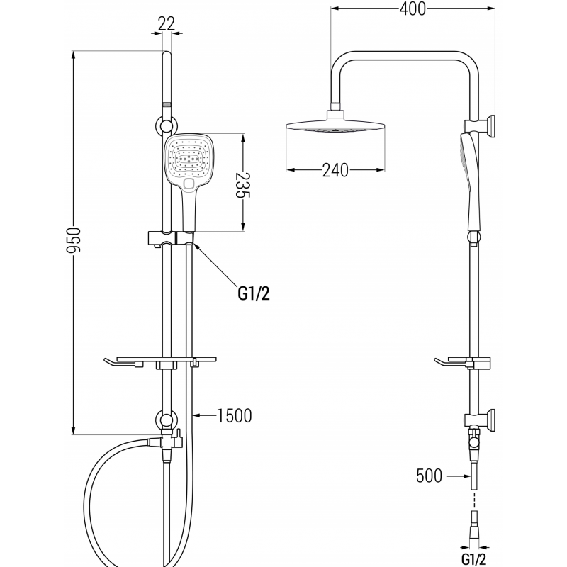 Mexen T17 columna de ducha, negra - 798171793-70