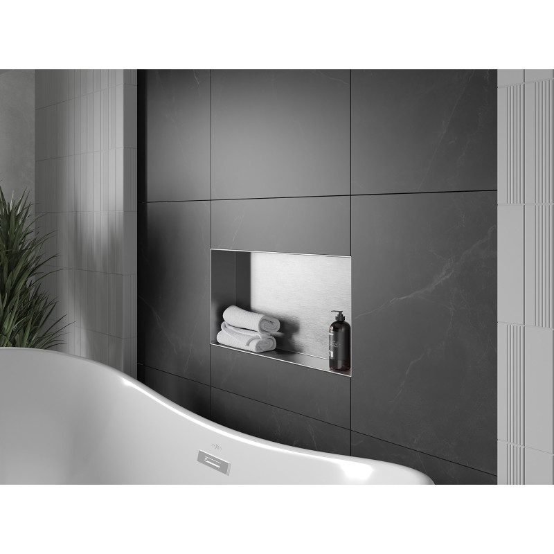 Mexen X-Wall-NR estante empotrado sin reborde 60 x 30 cm, inox - 1911603010