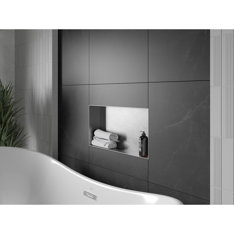 Mexen X-Wall-NR étagère encastrée sans rebord 60 x 30 cm, inox - 1911603010