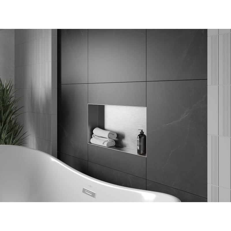 Mexen X-Wall-NR mensola da incasso senza flangia 60 x 30 cm, inox - 1911603010