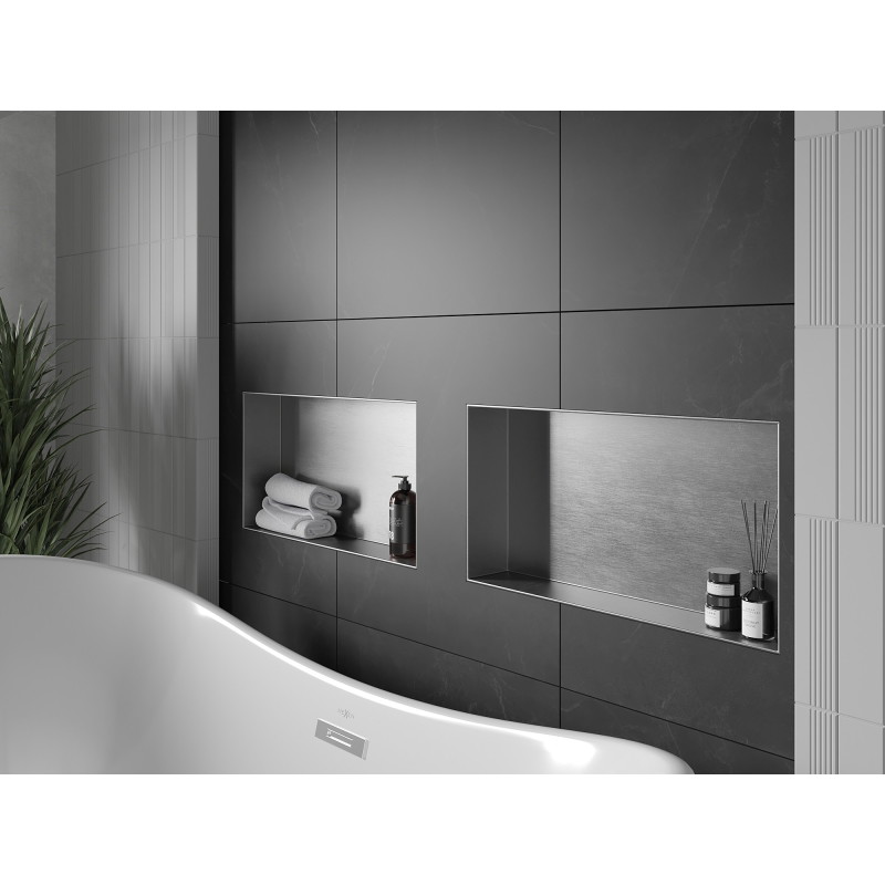 Mexen X-Wall-NR estante empotrado sin brida 60 x 30 cm, inox - 1911603010