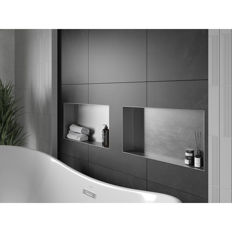 Mexen X-Wall-NR estante empotrado sin reborde 60 x 30 cm, inox - 1911603010