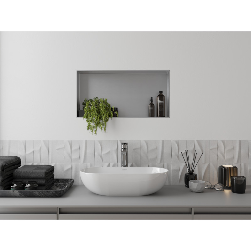 Mexen X-Wall-NR étagère encastrée sans rebord 60 x 30 cm, inox - 1911603010