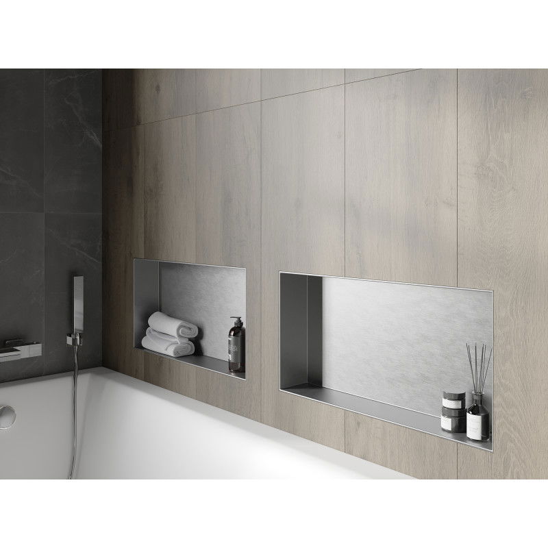 Mexen X-Wall-NR estante empotrado sin marco 60 x 30 cm, inox - 1911603010