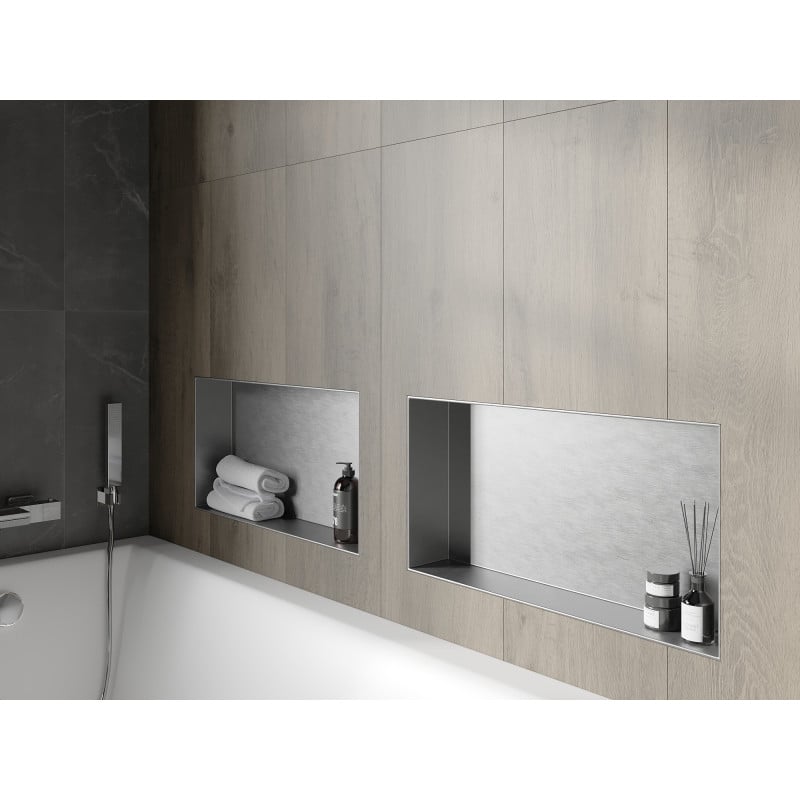 Mexen X-Wall-NR estante empotrado sin reborde 60 x 30 cm, inox - 1911603010