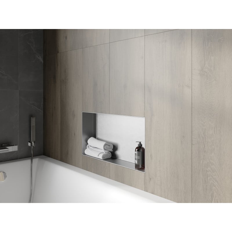 Mexen X-Wall-NR estante empotrado sin reborde 60 x 30 cm, inox - 1911603010