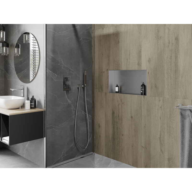 Mexen X-Wall-NR étagère encastrée sans rebord 60 x 30 cm, inox - 1911603010