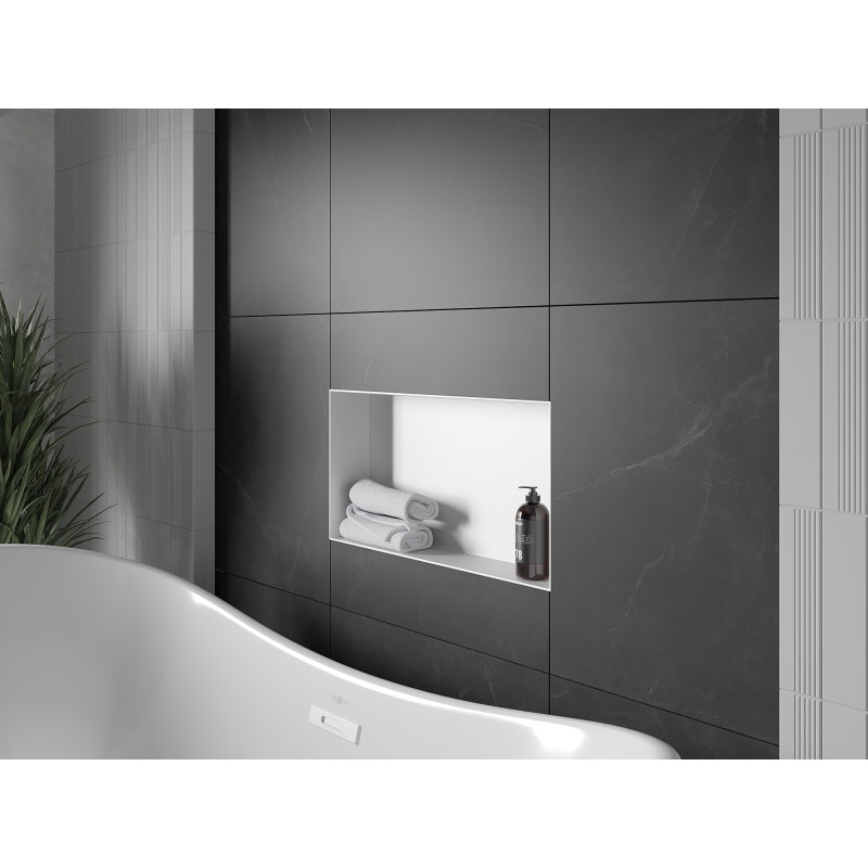 Mexen X-Wall-NR recessed shelf without flange 60 x 30 cm, white - 1921603010