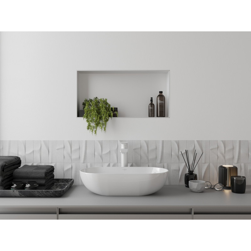 Mexen X-Wall-NR recessed shelf without flange 60 x 30 cm, white - 1921603010