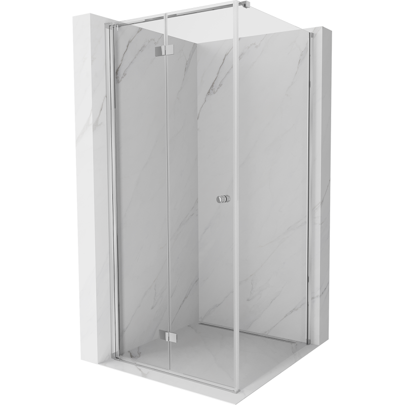 Mexen Mist-F T folding shower cabin left 90 x 90 cm, transparent, chrome - 8A6T-090-090-01-00-L