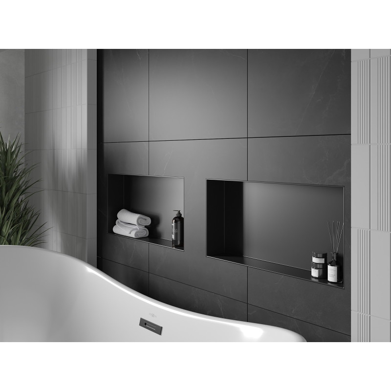 Mexen X-Wall-NR Nischenregal ohne Flansch 60 x 30 cm, schwarz - 1971603010