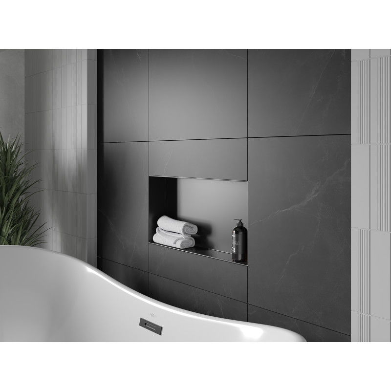 Mexen X-Wall-NR mensola incassata senza flangia 60 x 30 cm, nera - 1971603010