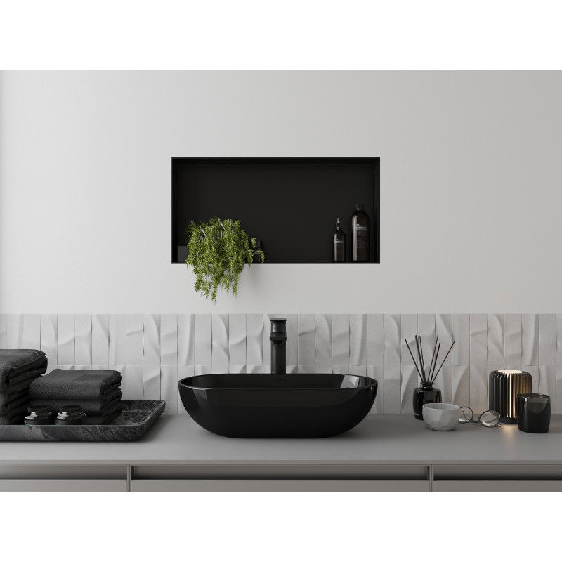 Mexen X-Wall-NR mensola incassata senza flangia 60 x 30 cm, nera - 1971603010