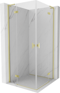 Mexen Mist-H L Duo cabine de douche battante 120 x 120 cm, transparent, or brossé - 8A5L-120L-120P-55-00