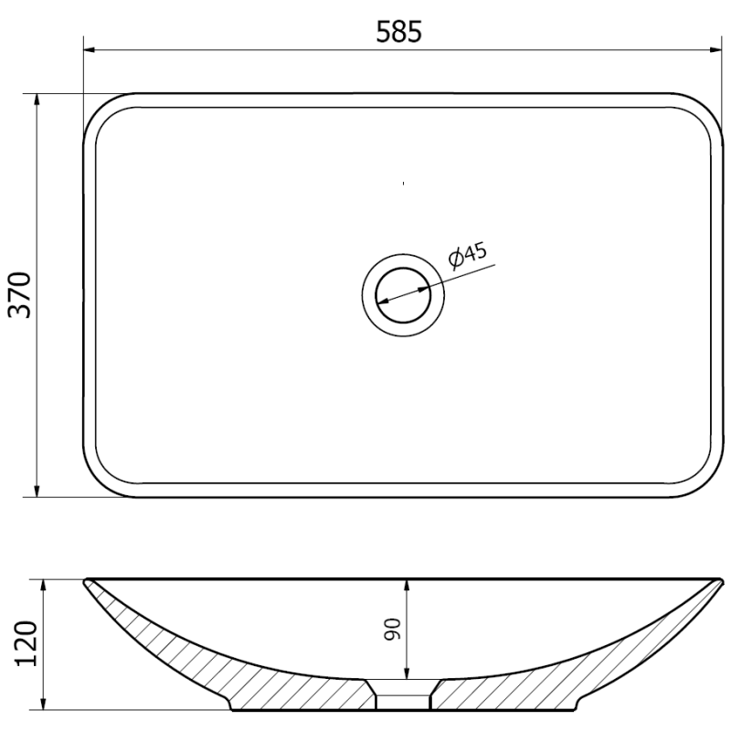 Mexen Avila countertop washbasin 58 x 37 cm, white - 21115500