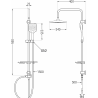 Mexen T17 douchekolom, chroom/wit - 798171793-02