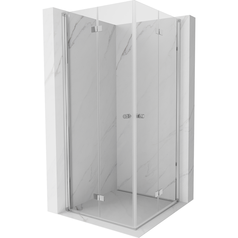 Mexen Mist-F Duo cabina de ducha plegable 75 x 75 cm, transparente, cromo - 8A6-075L-075P-01-00