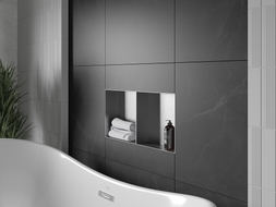 Mexen X-Wall-NR niššita riiul ilma äärise ja riiulita, 60 x 30 cm, inox - 1911603010S