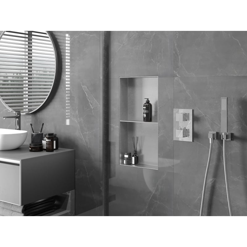 Mexen X-Wall-NR niche shelf without flange with shelf 60 x 30 cm, inox - 1911603010S