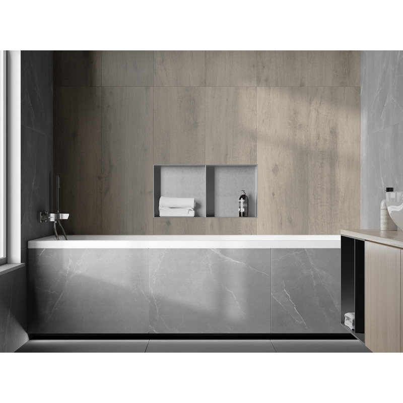 Mexen X-Wall-NR Nischenregal ohne Kragen mit Regal 60 x 30 cm, Inox - 1911603010S