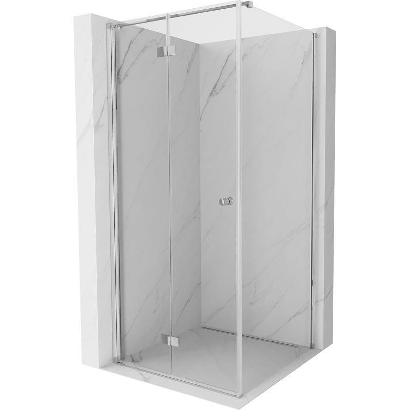 Mexen Mist-F cabina doccia pieghevole sinistra 95 x 95 cm, trasparente, cromo - 8A6T-095-095-01-00-L