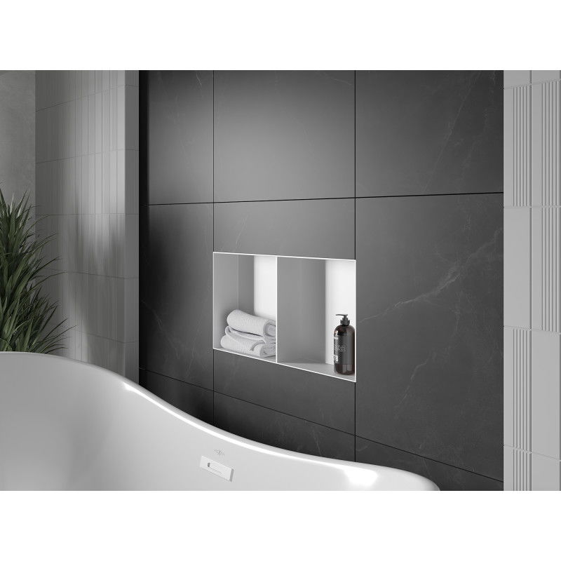 Mexen X-Wall-NR mensola da incasso senza cornice con mensola 60 x 30 cm, bianco - 1921603010S