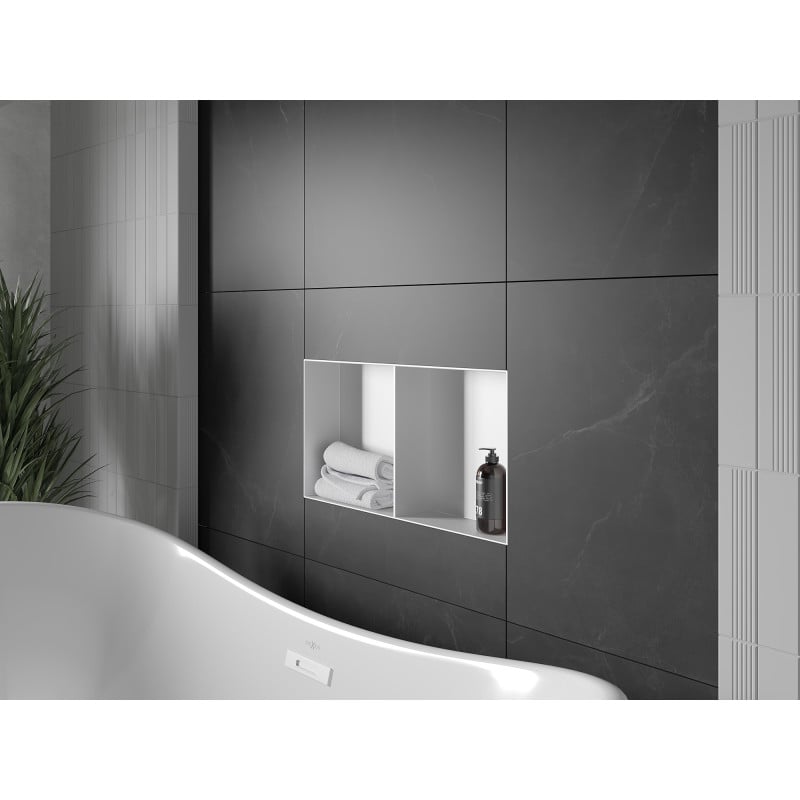 Mexen X-Wall-NR półka wnękowa bez kołnierza z półką 60 x 30 cm, biały - 1921603010S