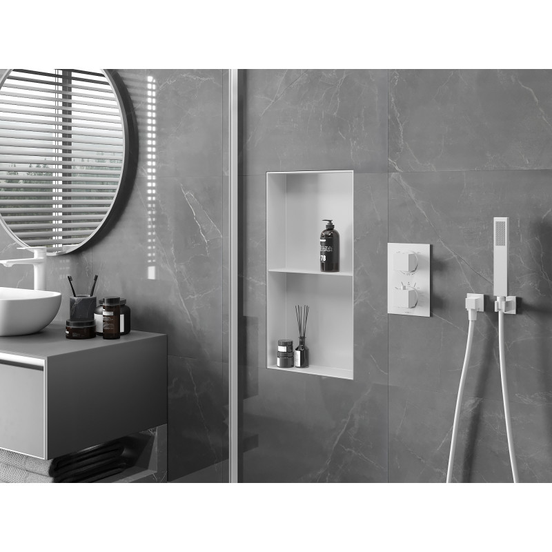 Mexen X-Wall-NR inbouwplank zonder flens met plank 60 x 30 cm, wit - 1921603010S
