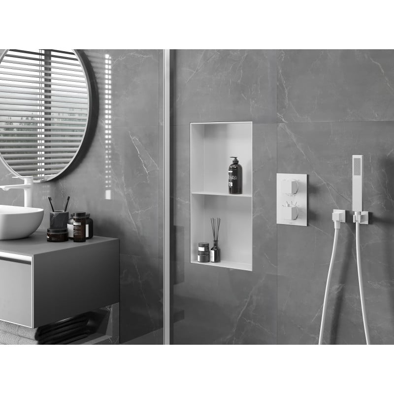 Mexen X-Wall-NR półka wnękowa bez kołnierza z półką 60 x 30 cm, biały - 1921603010S