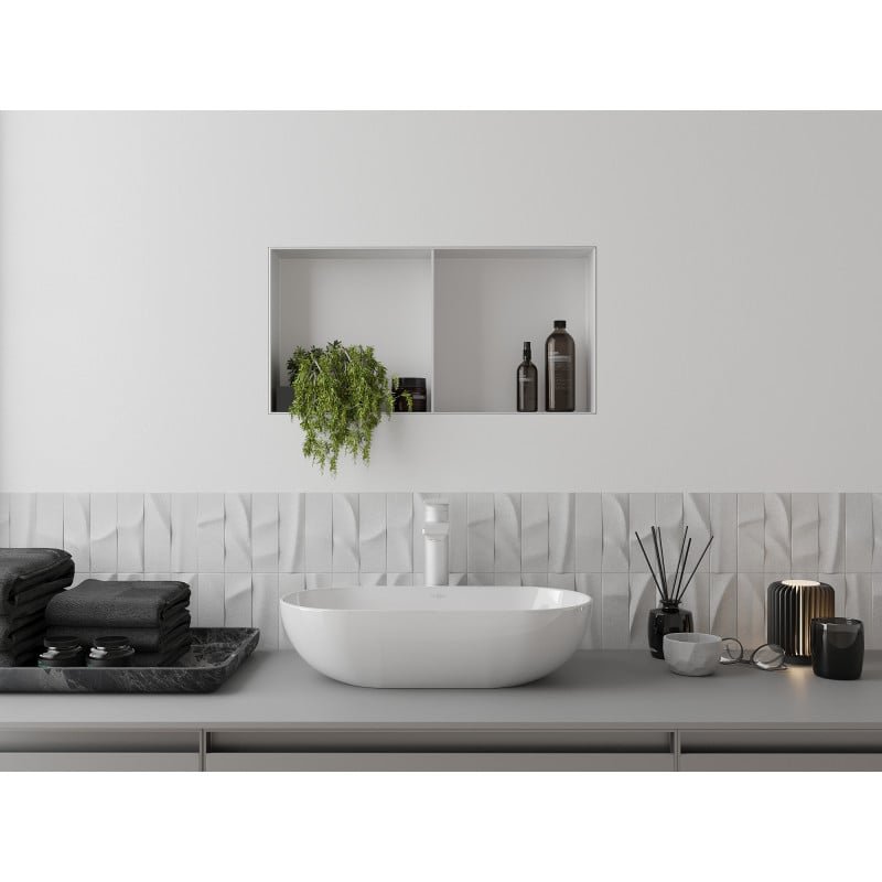Mexen X-Wall-NR półka wnękowa bez kołnierza z półką 60 x 30 cm, biały - 1921603010S