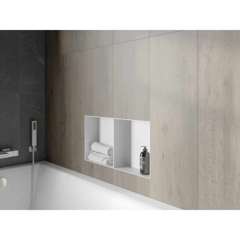 Mexen X-Wall-NR étagère encastrée sans rebord avec plateau 60 x 30 cm, blanc - 1921603010S