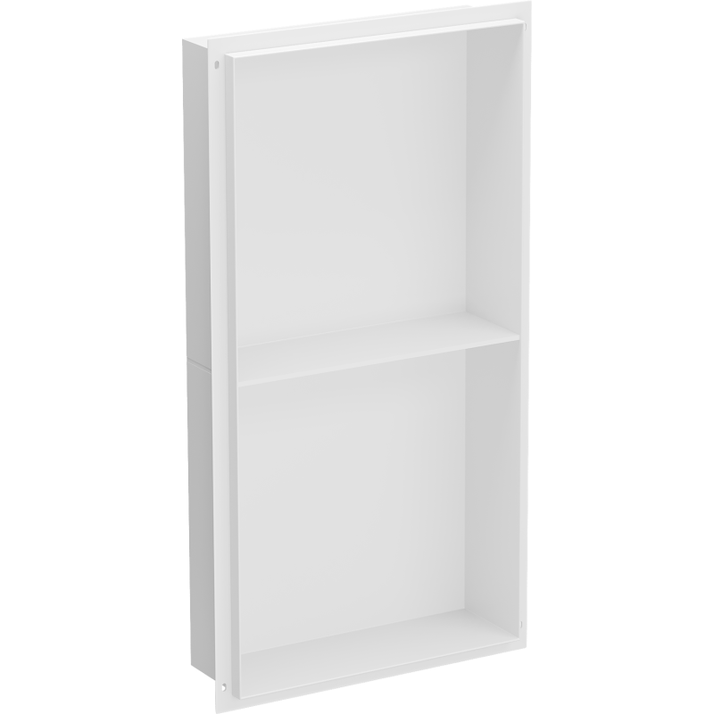 Mexen X-Wall-NR Nischeregal oune Flange mat Regal 60 x 30 cm, wäiss - 1921603010S