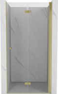 Mexen Mist-F desna preklopna tuš vrata 90 cm, prozirna, zlatna - 8A6-090-000-50-00-P