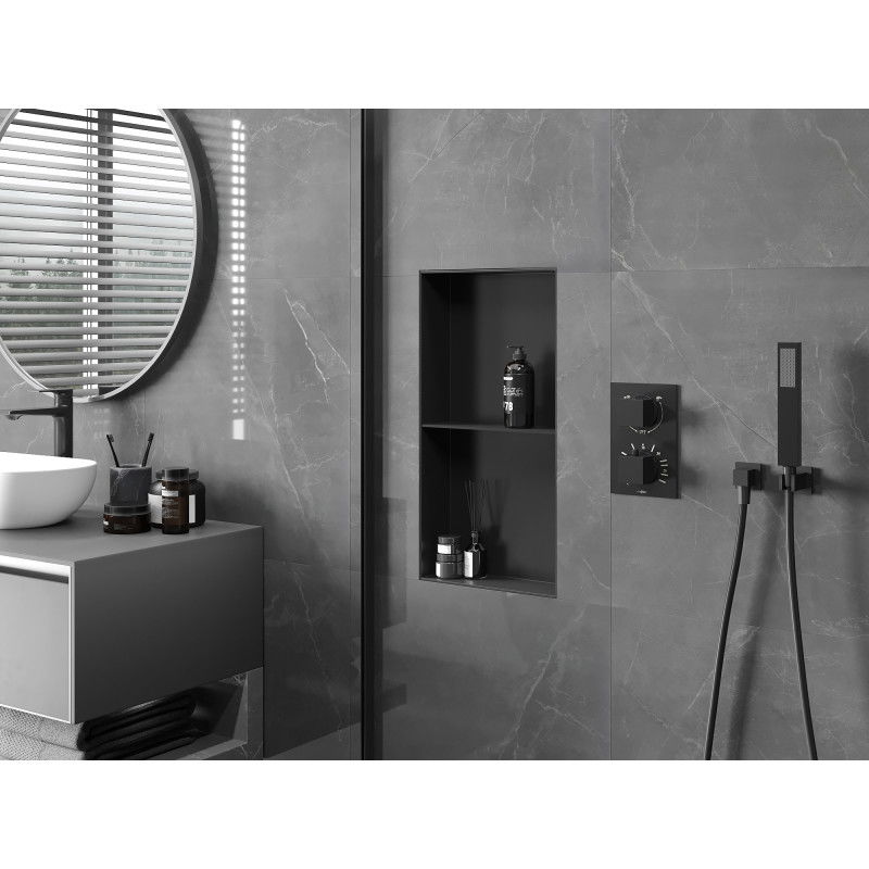 Mexen X-Wall-NR mensola da incasso senza flangia con ripiano 60 x 30 cm, nero - 1971603010S