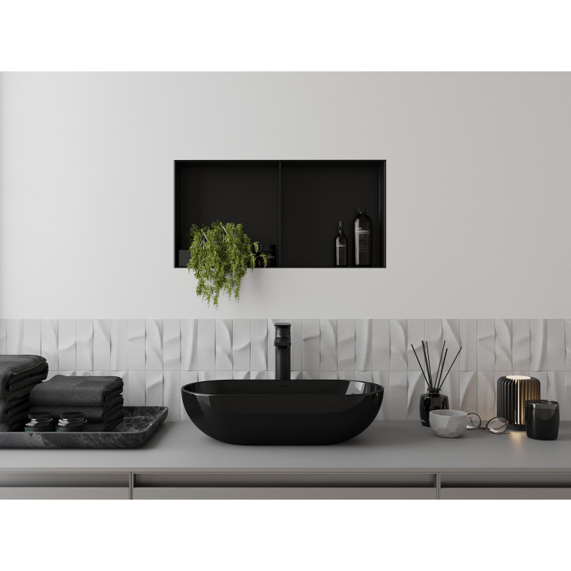 Mexen X-Wall-NR nis nisplank zonder flens met plank 60 x 30 cm, zwart - 1971603010S
