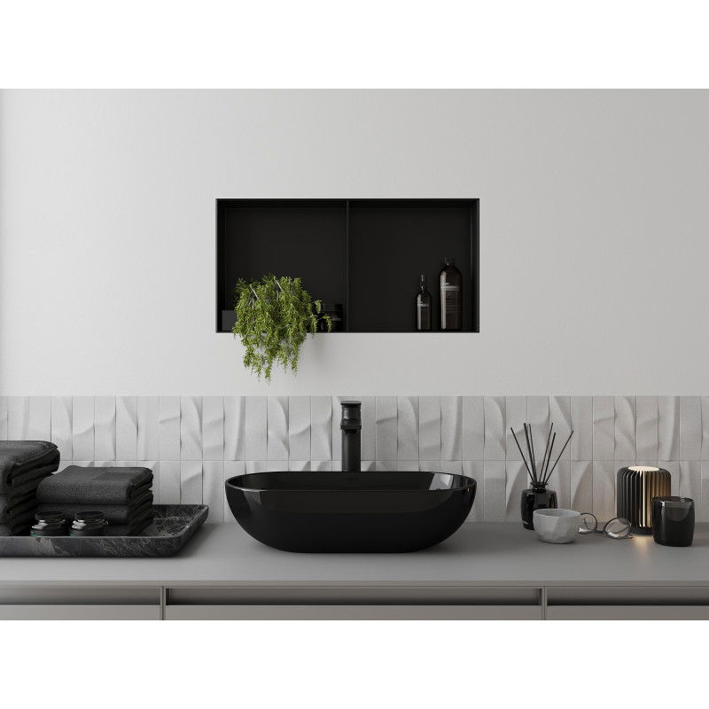 Mexen X-Wall-NR Nischeregal ouni Rand mat Regal 60 x 30 cm, schwaarz - 1971603010S