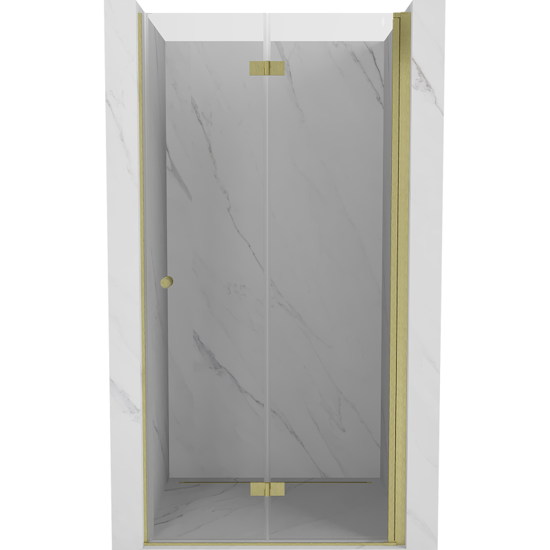 Mexen Mist-F Faltbare Duschabtrennung rechts 60 cm, transparent, gebürstetes Gold - 8A6-060-000-55-00-P