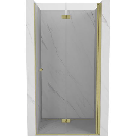 Mexen Mist-F klappbare Duschwand rechts 75 cm, transparent, gold gebürstet - 8A6-075-000-55-00-P