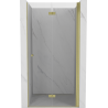 Mexen Mist-F klappbare Duschwand rechts 75 cm, transparent, gold gebürstet - 8A6-075-000-55-00-P