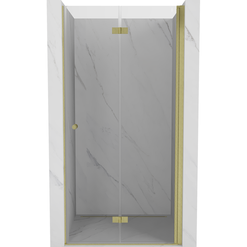 Mexen Mist-F faltbare Duschtür rechts 90 cm, transparent, gold gebürstet - 8A6-090-000-55-00-P