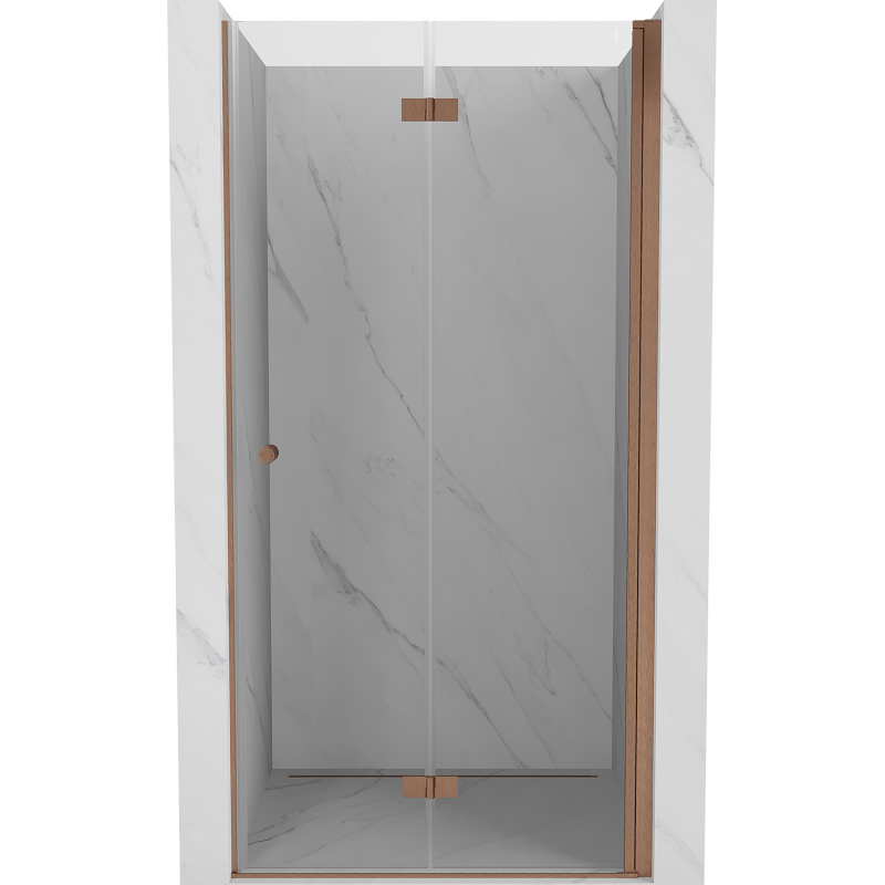 Mexen Mist-F porte de douche pliable droite 60 cm, transparent, cuivre brossé - 8A6-060-000-65-00-P