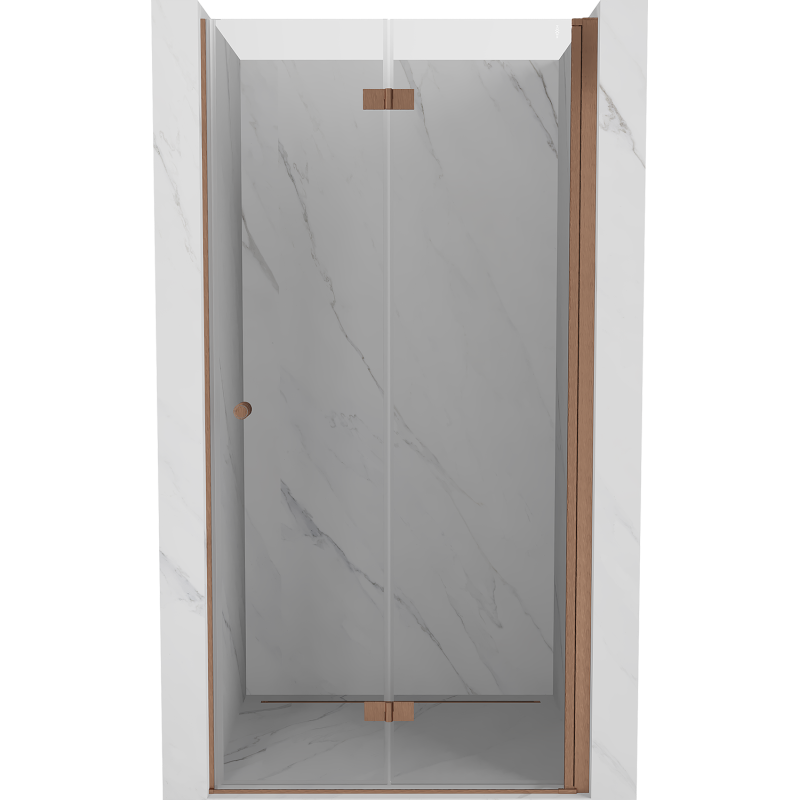 Mexen Mist-F drzwi prysznicowe składane prawe 70 cm, transparent, miedź szczotkowana - 8A6-070-000-65-00-P