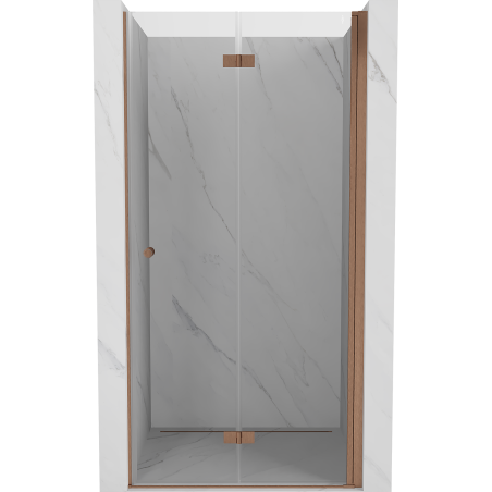 Mexen Mist-F drzwi prysznicowe składane prawe 70 cm, transparent, miedź szczotkowana - 8A6-070-000-65-00-P