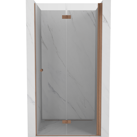Mexen Mist-F faltbare Duschabtrennung rechts 75 cm, transparent, gebürstetes Kupfer - 8A6-075-000-65-00-P