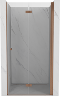 Mexen Mist-F opvouwbare douchedeur rechts 95 cm, transparant, geborsteld koper - 8A6-095-000-65-00-P