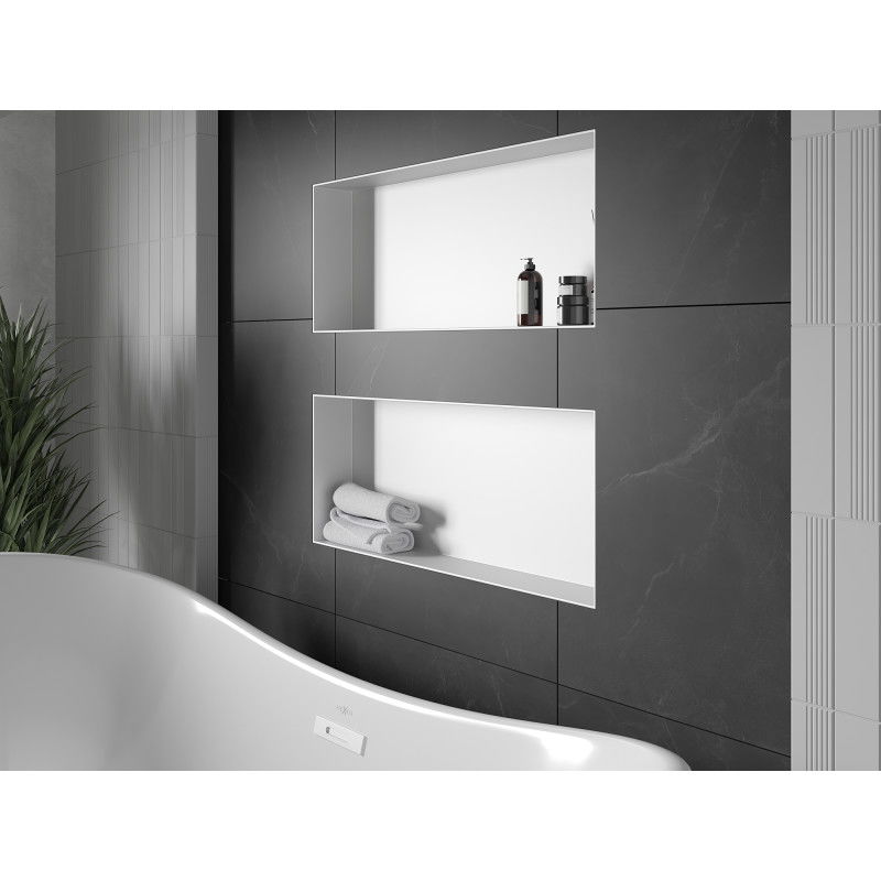 Mexen X-Wall-NR nischhylla utan fläns 75 x 30 cm, vit - 1921753010