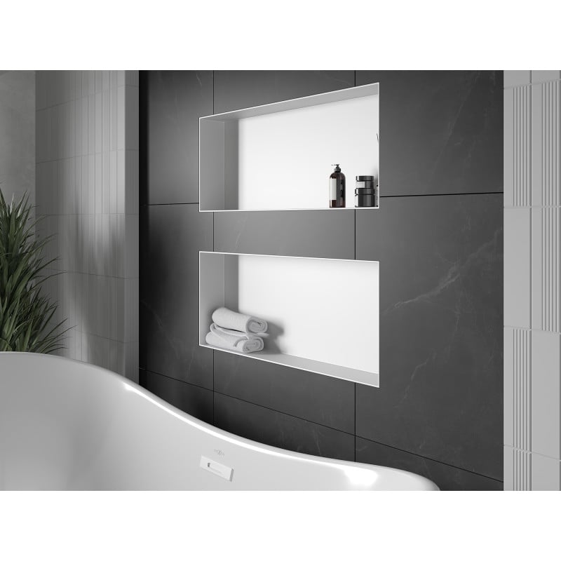 Mexen X-Wall-NR półka wnękowa bez kołnierza 75 x 30 cm, biała - 1921753010