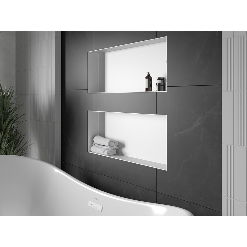 Mexen X-Wall-NR recessed shelf without flange 75 x 30 cm, white - 1921753010