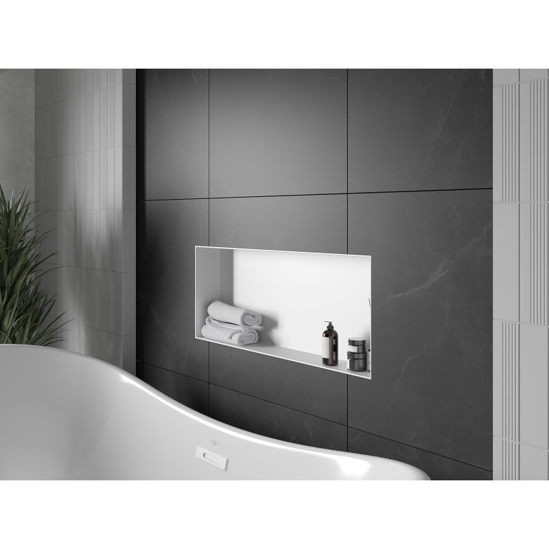 Mexen X-Wall-NR recessed shelf without flange 75 x 30 cm, white - 1921753010